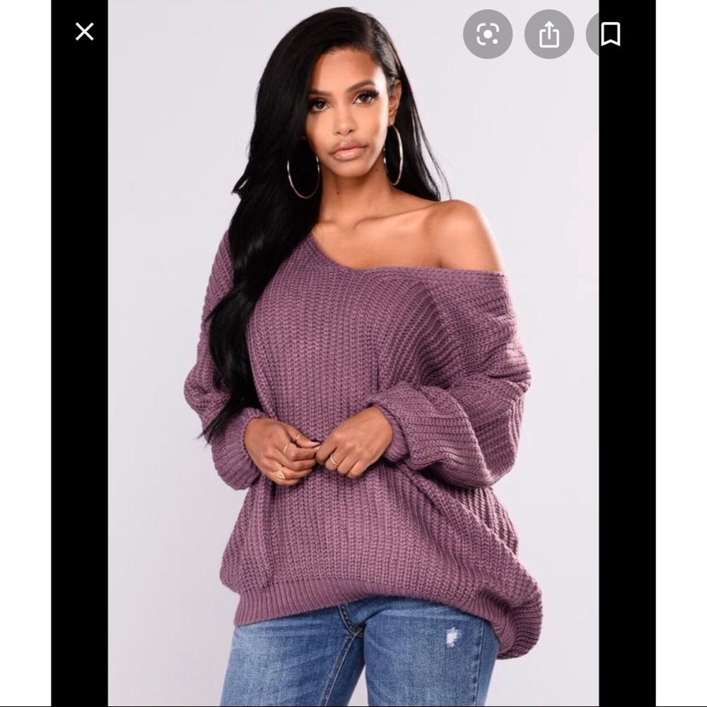 FN I Got My Back Lace Up Lavender Sweater